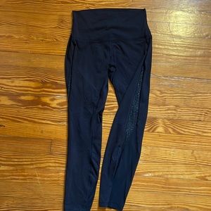 Lululemon Black Mesh Panel Leggings Sz 6